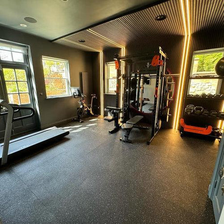 Flecked Rubber Gym Flooring in a Home Studio