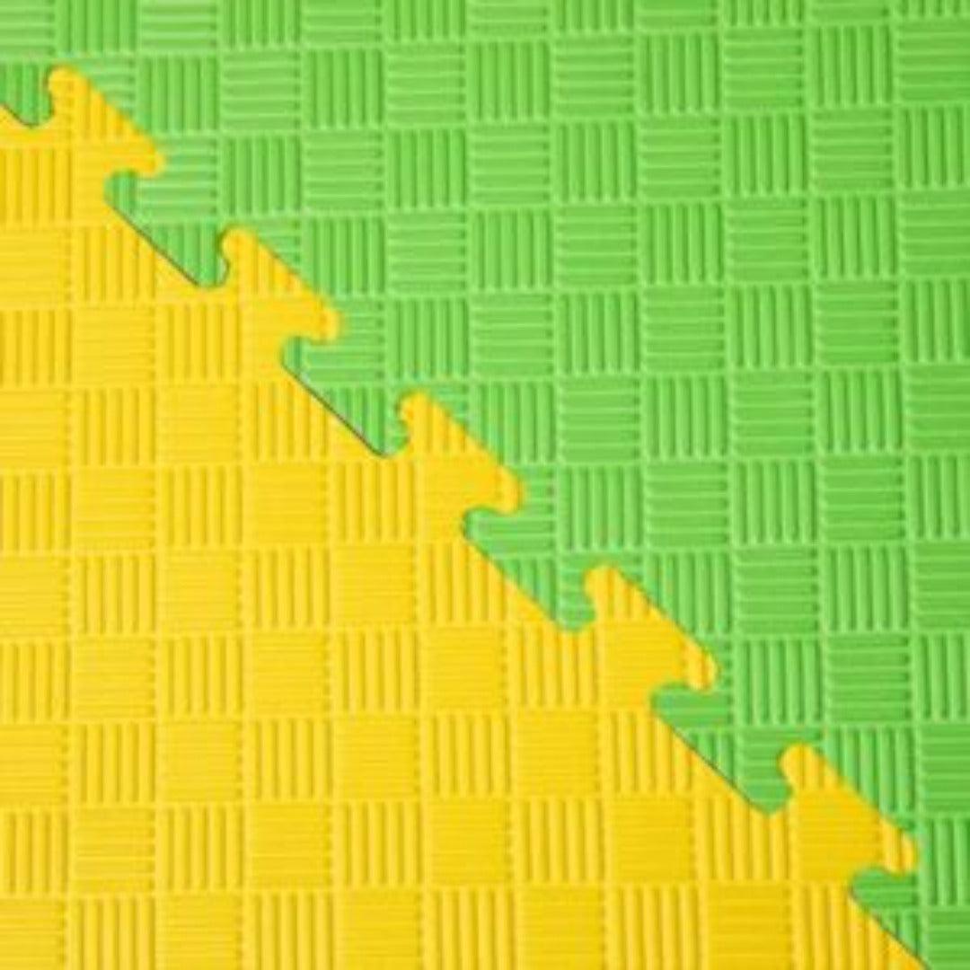 26mm Premium Reversible EVA Tatami Foam Mats - Dual Yellow/Green  Sprung Gym Flooring   