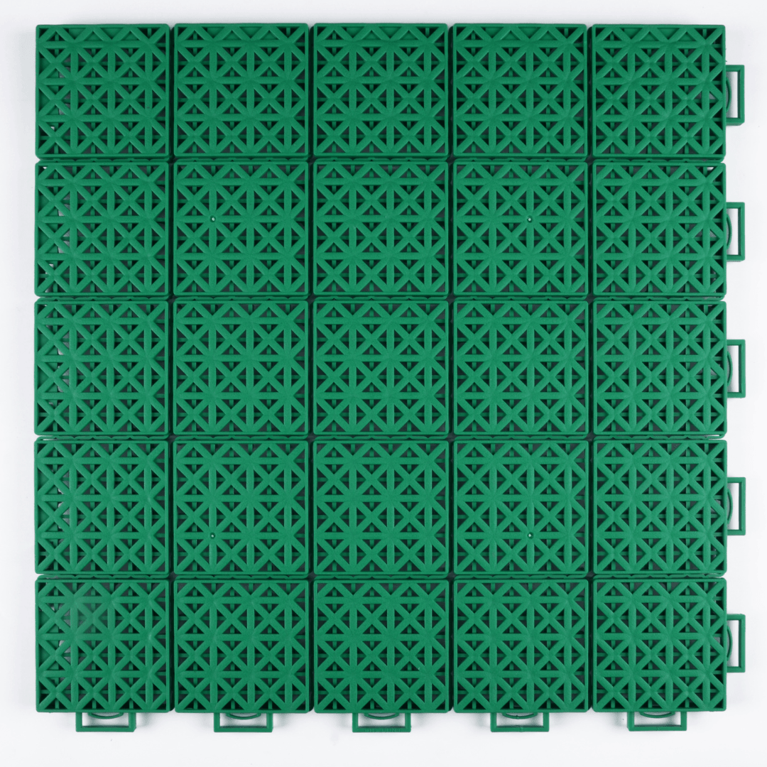 Tennis Court System (Doubles) | Includes Court Markings  Sprung Gym Flooring Light Green  