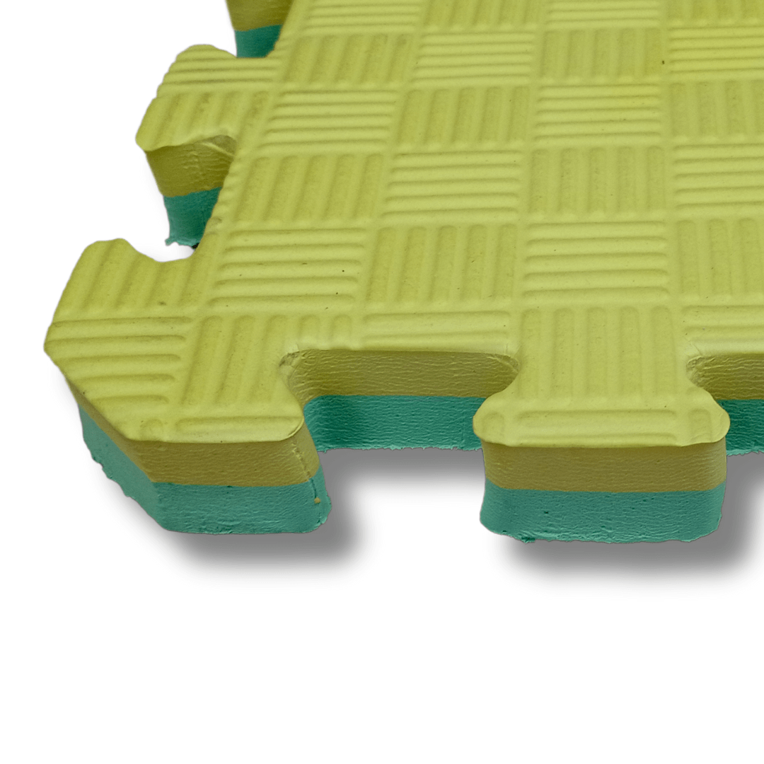 26mm Premium Reversible EVA Tatami Foam Mats - Dual Yellow/Green  Sprung Gym Flooring   