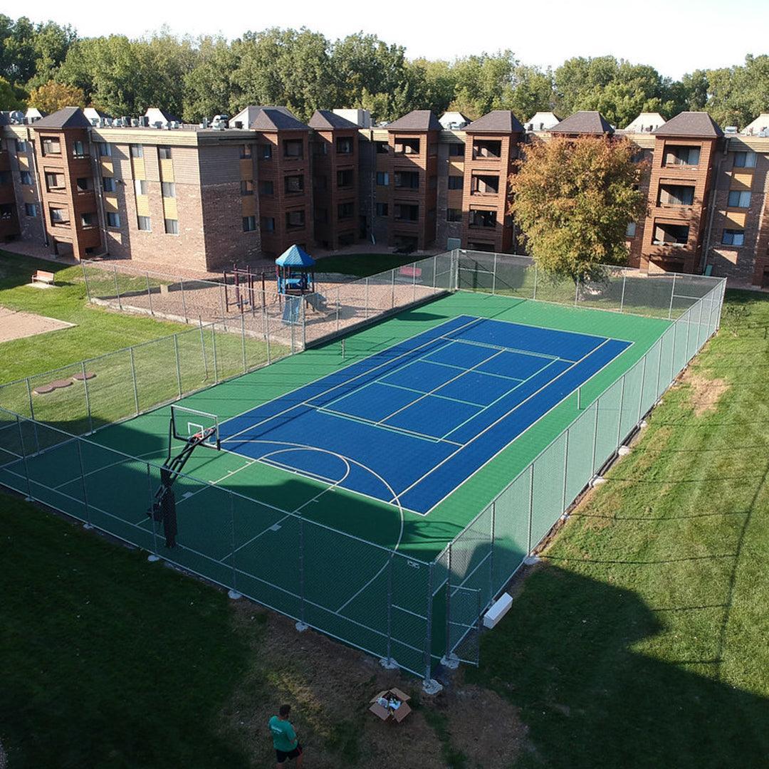 Tennis Court System (Doubles) | Includes Court Markings Sprung Gym Flooring