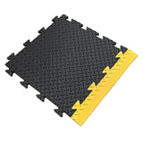 Black Vinyl Garage Flooring Tiles | Checkerlock, PVC, 495mm x 495mm x 14mm Thick garage floor tiles Sprung Gym Flooring   