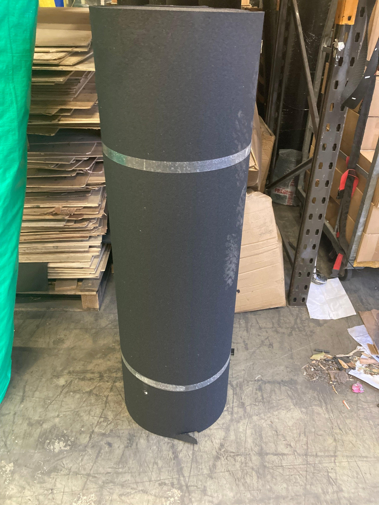 DAMAGED STOCK -  1 x 10mm Black Rubber Gym Roll  Sprung Gym Flooring   