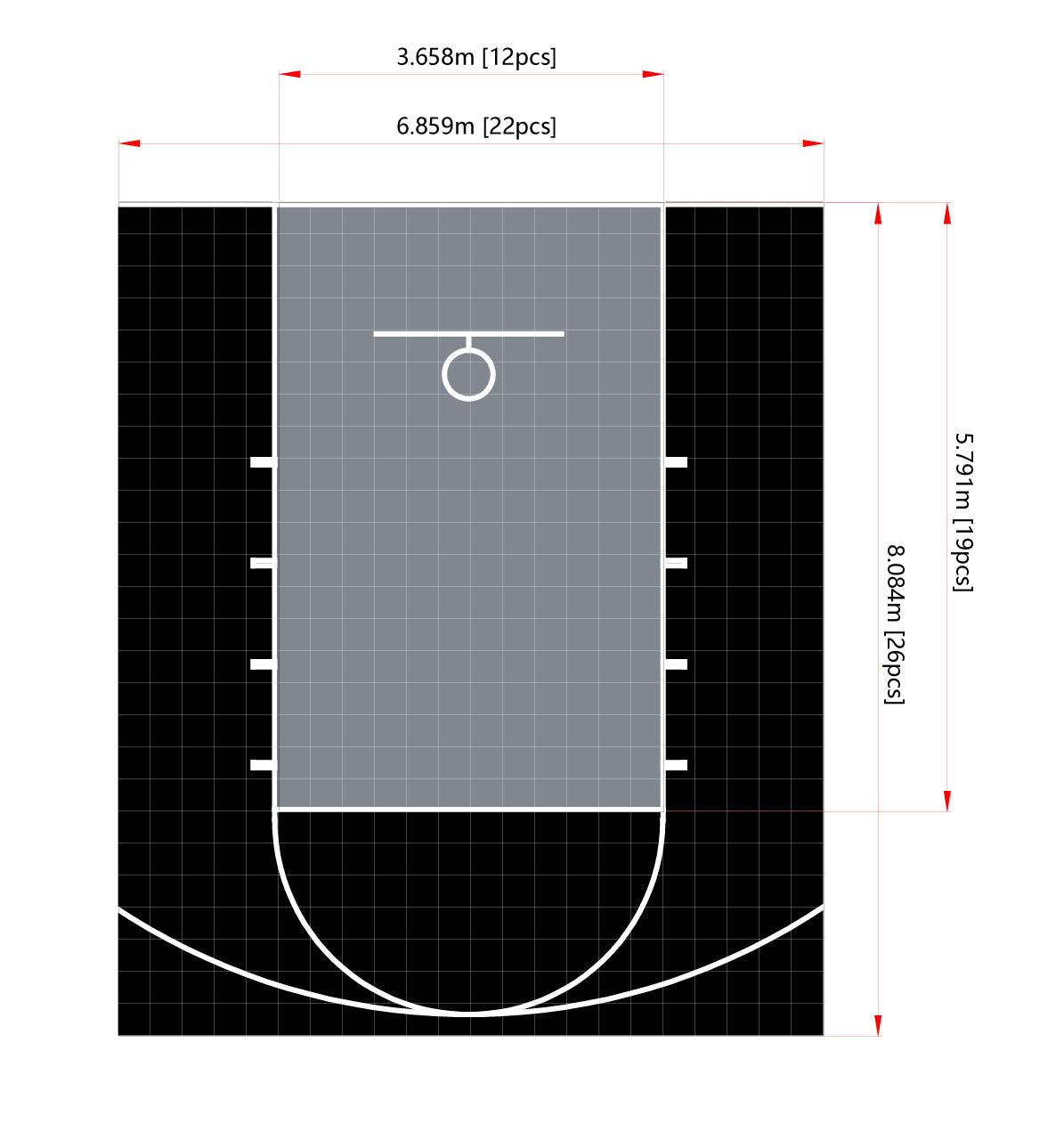 Basketball Court Flooring - Mini Court | Includes Court Markings | Perfect Garden Court Solution  Sprung Gym Flooring   