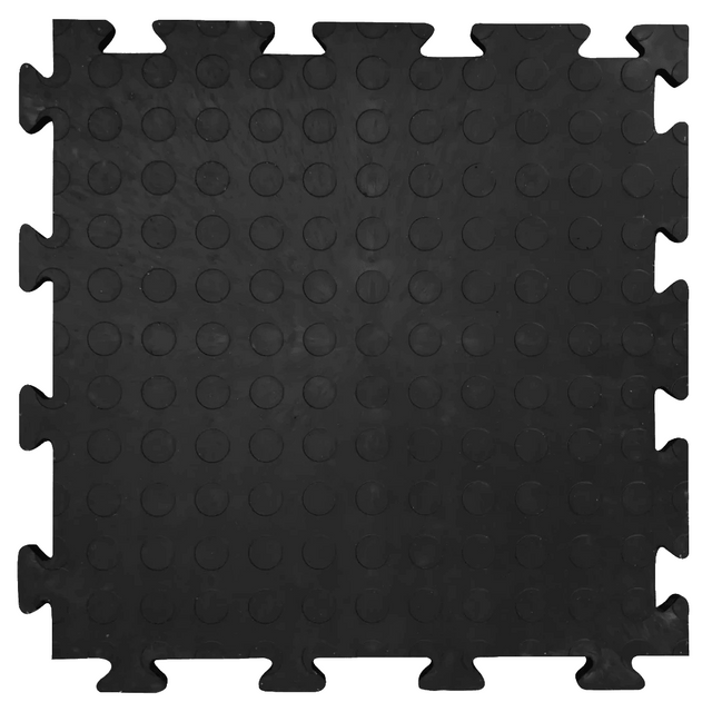 Black Vinyl Industrial Flooring Tiles | Pennylock, 495mm x 495mm x 12mm Thick  Sprung Gym Flooring Black  