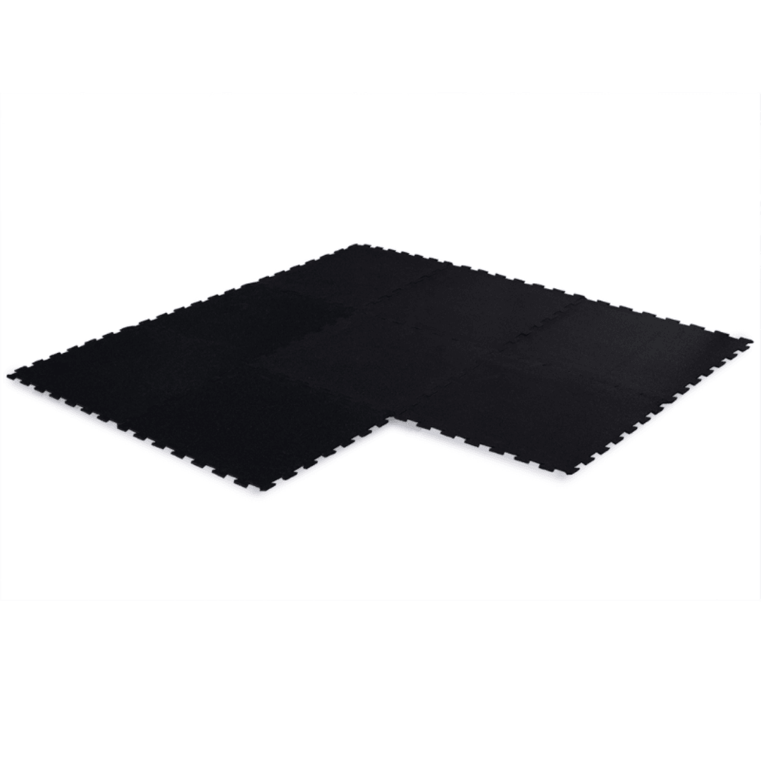 Black Puzzle Interlocking Gym Floor Mats Jigsaw Mats - 15mm GYM Sprung Gym Flooring   