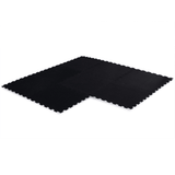 Black Puzzle Interlocking Gym Floor Mats Jigsaw Mats - 15mm GYM Sprung Gym Flooring   