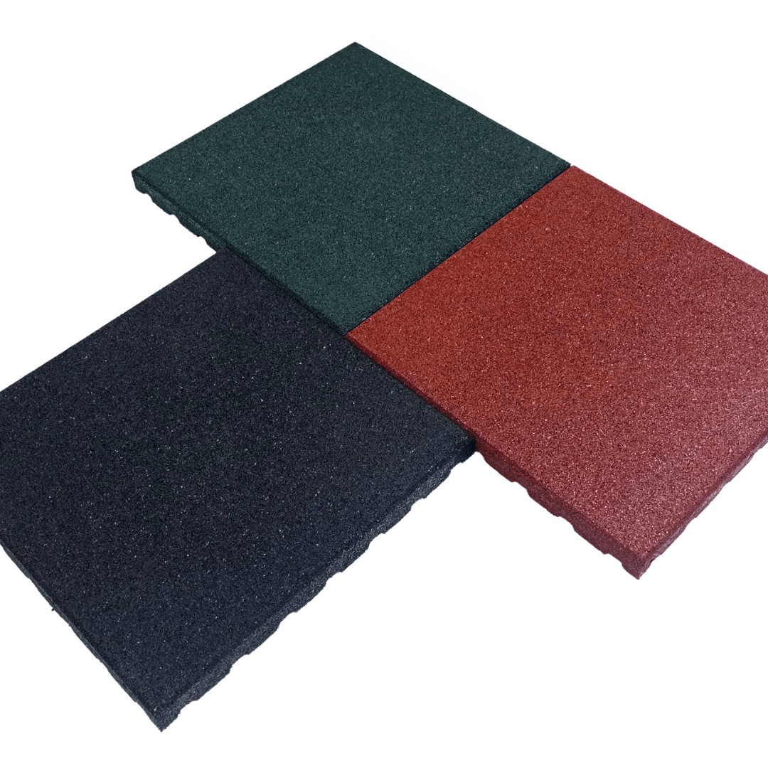 Rubber Outdoor Garden Mats for Patios - 30mm outdoor garden mats Sprung Gym Flooring Red - *PRE-ORDER - MID FEB*