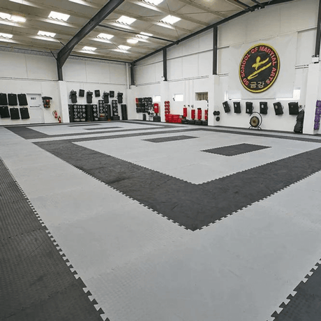 40mm Premium Reversible EVA Tatami Foam Mats Sprung Gym Flooring Grey & Black