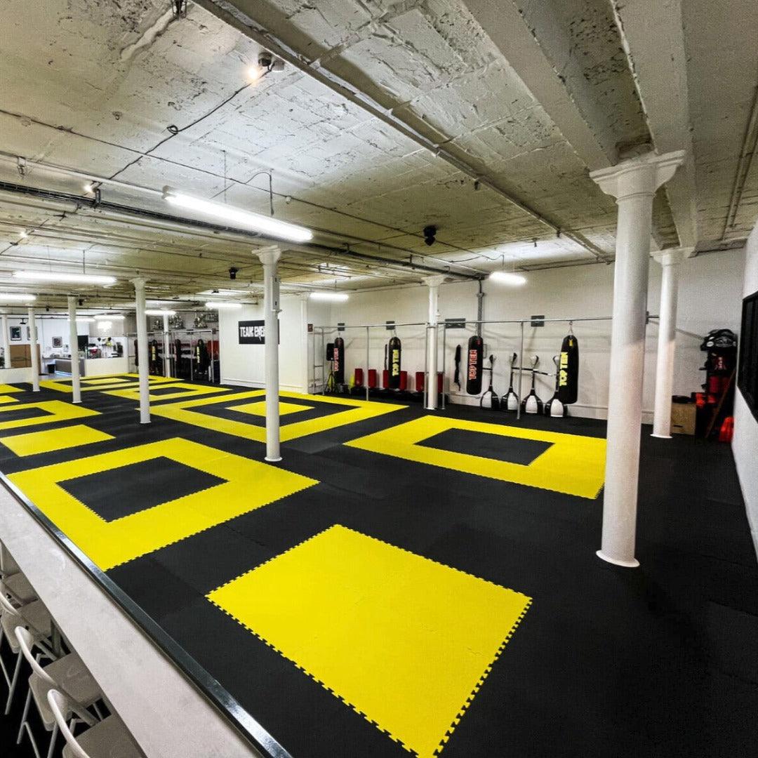 26mm Premium Reversible EVA Tatami Foam Mats - Dual Yellow/Green  Sprung Gym Flooring   