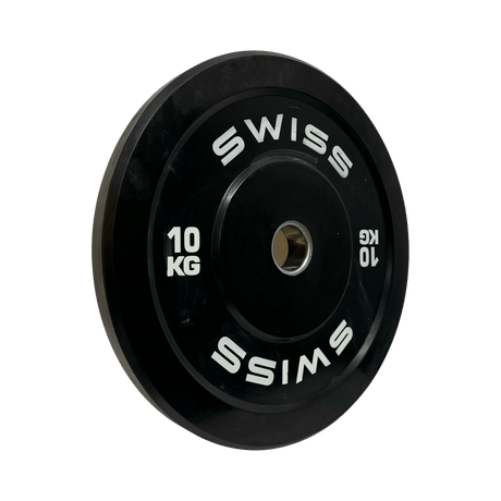 Black Bumper Plates - Swiss Free Weights SuperStrong Fitness 2 x 10kg  