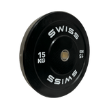 Black Bumper Plates - Swiss Free Weights SuperStrong Fitness 2 x 15kg  