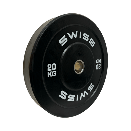 Black Bumper Plates - Swiss Free Weights SuperStrong Fitness 2 x 20kg  