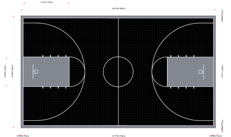 Basketball Court System - Full Court | Includes Court Markings Basketball Court Sprung Gym Flooring Court Design 1  