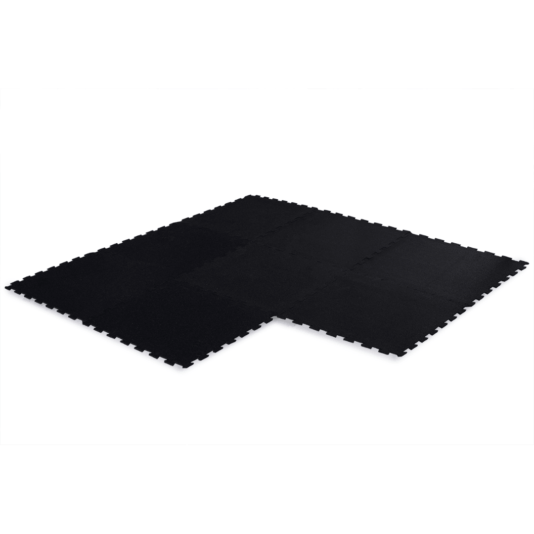 DISCONTINUED STOCK - 6mm Black Puzzle Interlocking Gym Flooring Jigsaw Mats - 1m x 1m GYM FLOORING Sprung Gym Flooring