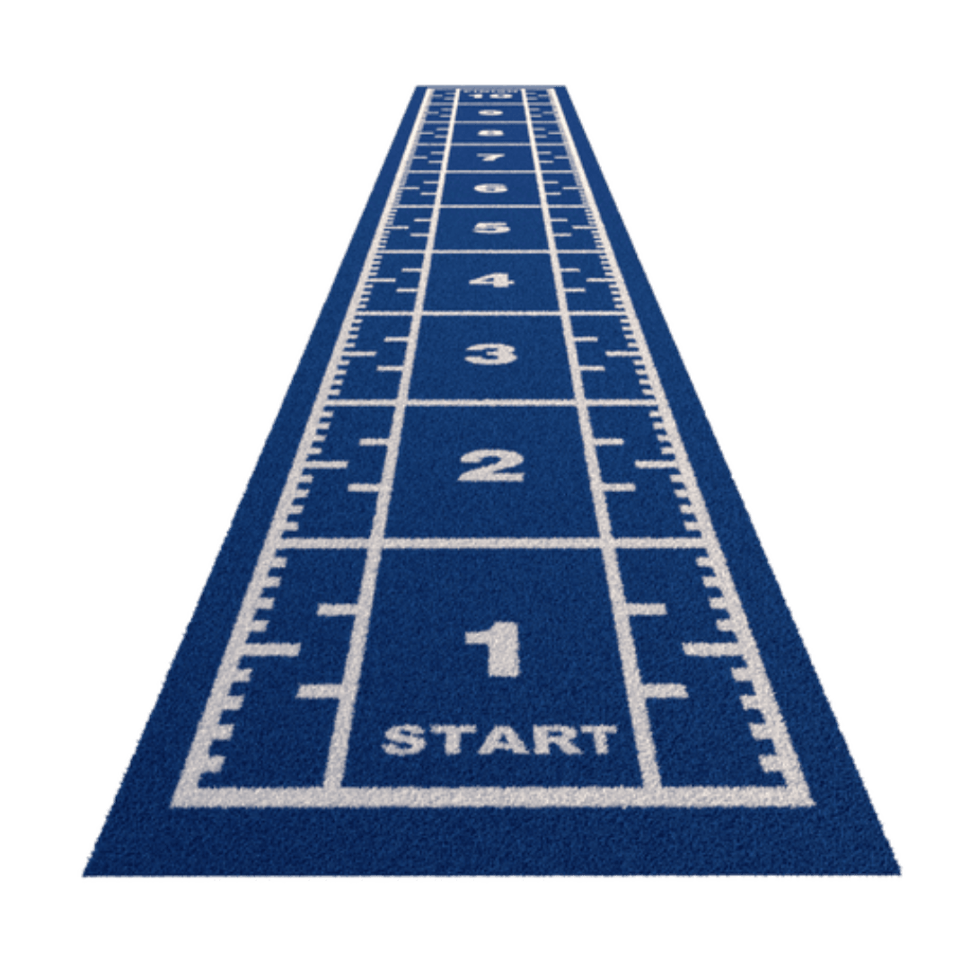 Sprung Premium Sprint Track with Full Markings (1.33m Wide) sprint track GymFloors 10.4 Blue 