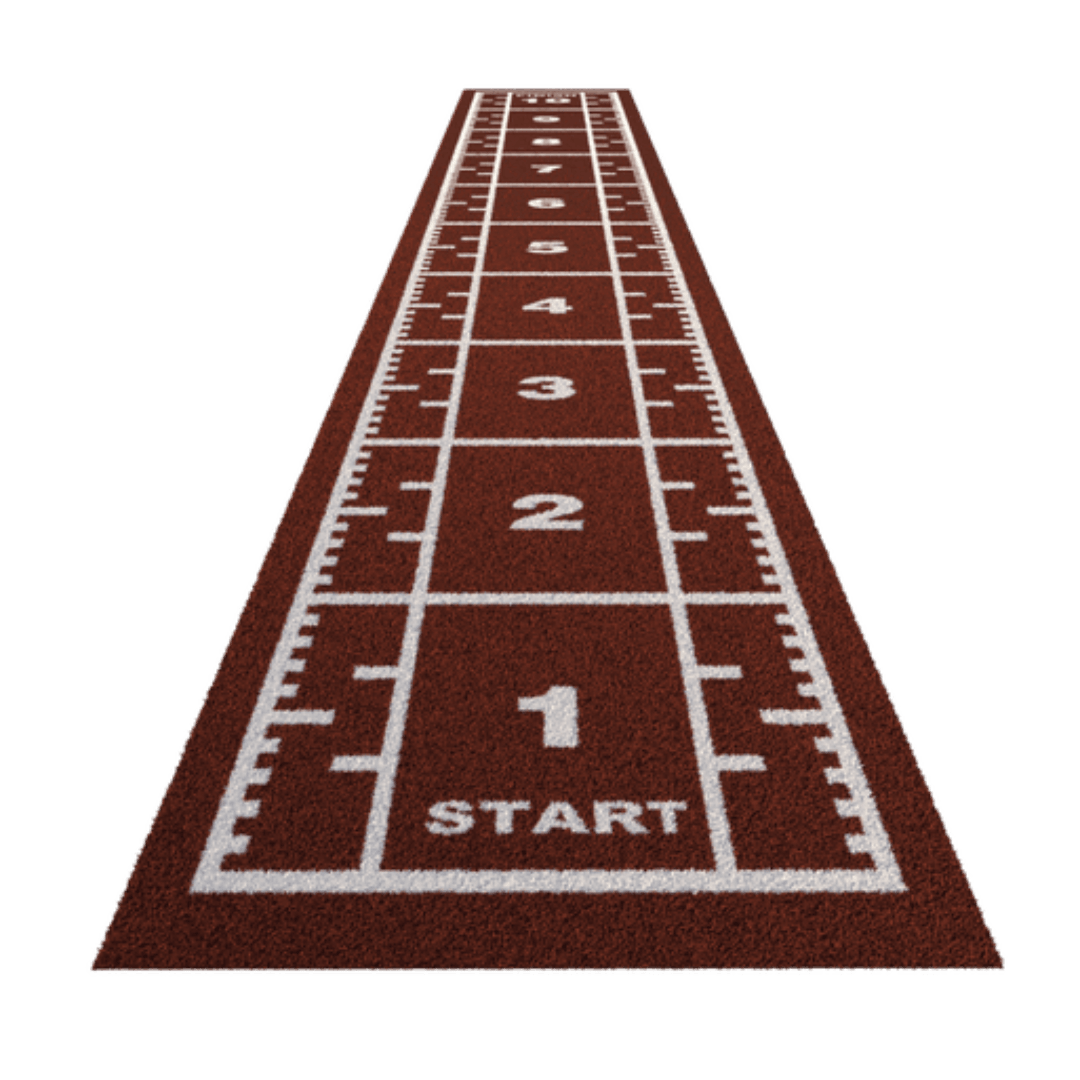 Sprung Premium Sprint Track with Full Markings (1.33m Wide) sprint track GymFloors 10.4 Red 