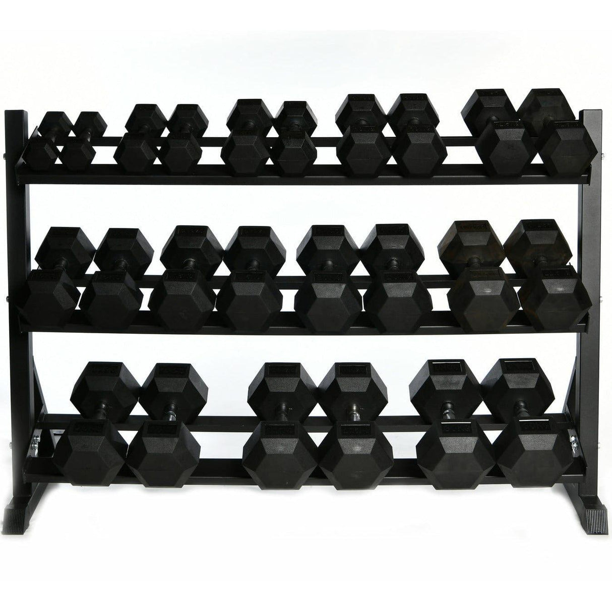 Hex Dumbbell Set 2.5kg-30kg. 12 pairs increments of 2.5kg Dumbbells SuperStrong Fitness With Rack  