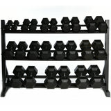 Hex Dumbbell Set 2.5kg-30kg. 12 pairs increments of 2.5kg Dumbbells SuperStrong Fitness With Rack  