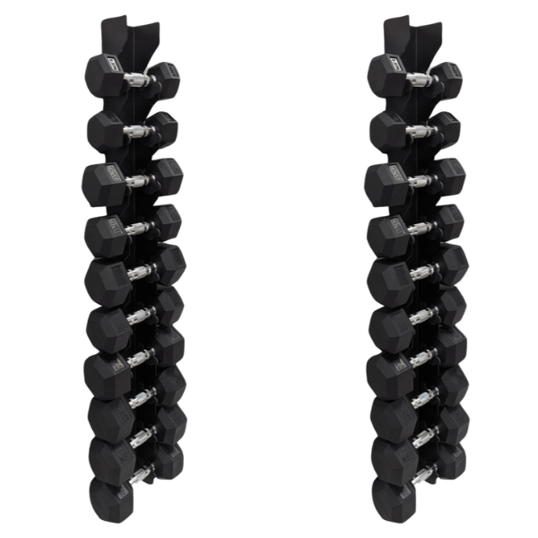 Dumbbell Set with Wall Mounted Dumbbell Storage Racks Dumbbells SuperStrong Fitness 1-10kg Hex Dumbbell set with racks(10 pairs + 2 Racks)  